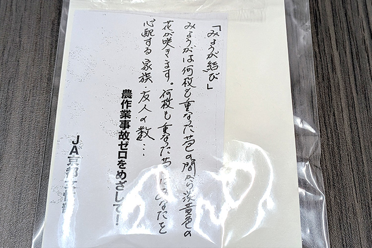 “みょうが結びのストラップ“に込めた想い